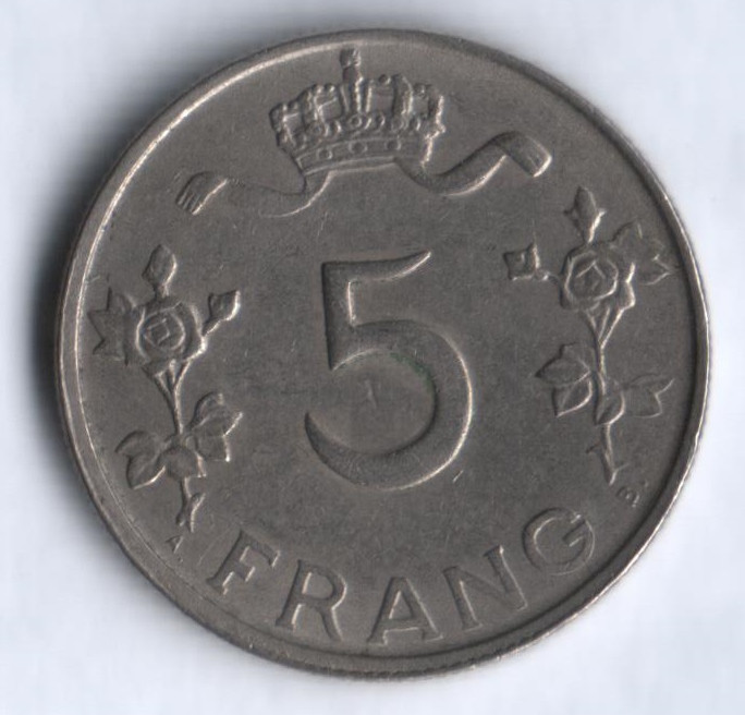 Монета 5 франков. 1949 год, Люксембург.