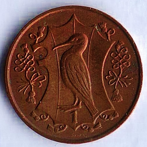 Монета 1 пенни. 1984(AA) год, Остров Мэн.