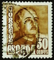 Почтовая марка. "Генерал Франко". 1948 год, Испания.