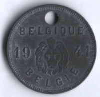 Налоговый жетон на собак. 1941 год, Бельгия.
