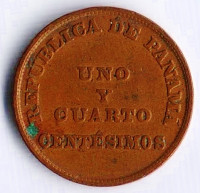 Монета 1¼ сентесимо. 1940 год, Панама.