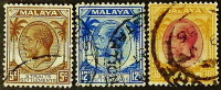 Набор почтовых марок (3 шт.). "Король Георг V". 1936 год, Стрейтс Сетлментс.