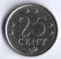 Монета 25 центов. 1981 год, Нидерландские Антильские острова.
