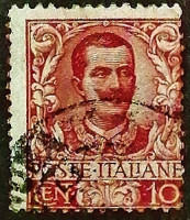 Почтовая марка (10 c.). "Витторио Эммануил III". 1901 год, Италия.