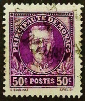 Почтовая марка (50 c.). "Принц Луи II". 1933 год, Монако.