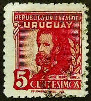 Почтовая марка. "Хосе Педро Варела". 1945 год, Уругвай.