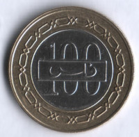 Монета 100 филсов. 2001 год, Бахрейн.