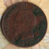 Монета 5 сантимов. 1856(MA) год, Франция.