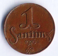 Монета 1 сантим. 1926 год, Латвия.
