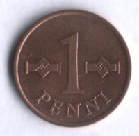 1 пенни. 1968 год, Финляндия.