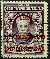 Почтовая марка (1 c.). "Лоренцо Монтуфар-и-Ривера". 1928 год, Гватемала.