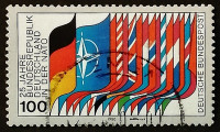 Почтовая марка. "25-я годовщина вступления ФРГ в НАТО". 1980 год, ФРГ.
