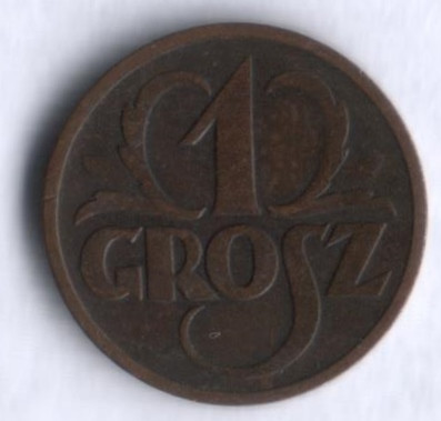 Монета 1 грош. 1936 год, Польша.