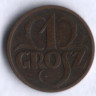 Монета 1 грош. 1936 год, Польша.