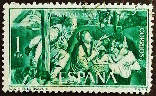 Почтовая марка. «Рождество» - Хуан Баутиста Майно. 1965 год, Испания.