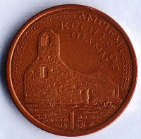 Монета 1 пенни. 2000(AA) год, Остров Мэн.