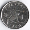 Монета 5 центов. 1994 год, Бермудские острова.