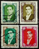 Набор почтовых марок (4 шт.). "Мухаммед Реза Пехлеви (I)". 1956-1957 годы, Иран.