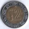 Монета 2 песо. 2018 год, Мексика.