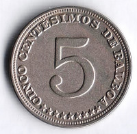 Монета 5 сентесимо. 1929 год, Панама.