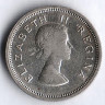 Монета 6 пенсов. 1956 год, Южная Африка.