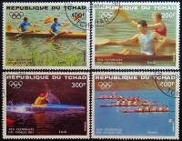 Набор почтовых марок (4 шт.). "Летние Олимпийские игры, Лос-Анджелес`1984". 1984 год, Чад.