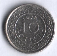 10 центов. 1978 год, Суринам.