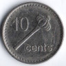 Монета 10 центов. 2009 год, Фиджи.