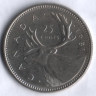 Монета 25 центов. 1981 год, Канада.