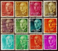 Набор почтовых марок (23 шт.). "Генерал Франко (V)". 1955-1975 годы, Испания.
