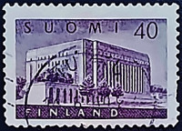 Почтовая марка (40 m.). "Палата парламента". 1956 год, Финляндия.