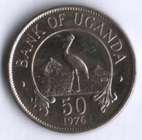 Монета 50 центов. 1976 год, Уганда.
