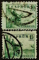 Набор почтовых марок (2 шт.). "Эль Сид Кампеадор". 1937-1939 годы, Испания.