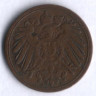 Монета 1 пфенниг. 1902 год (A), Германская империя.