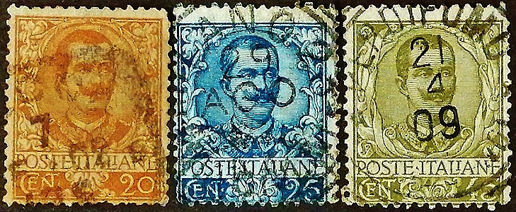 Набор марок (3 шт.). "Витторио Эммануил III". 1901 год, Италия.