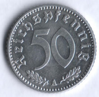 Монета 50 рейхспфеннигов. 1943 год (A), Третий Рейх.