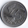 Монета 10 центов. 2003 год, Барбадос.