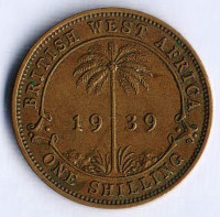Монета 1 шиллинг. 1939 год, Британская Западная Африка.