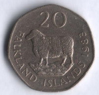 20 пенсов. 1983 год, Фолклендские острова.