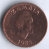 Монета 1 нгве. 1983 год, Замбия.