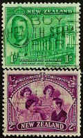 Набор почтовых марок (2 шт.). "Мир и победа". 1946 год, Новая Зеландия.