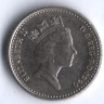 Монета 5 пенсов. 1990 год, Великобритания.
