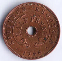 Монета 1/2 пенни. 1944 год, Южная Родезия.