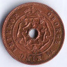 Монета 1/2 пенни. 1944 год, Южная Родезия.