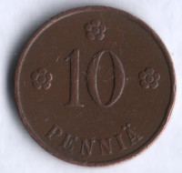 10 пенни. 1937 год, Финляндия.