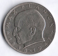Монета 2 марки. 1957(J) год, ФРГ. Макс Планк.