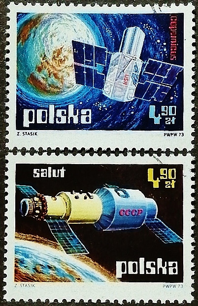 Набор почтовых марок (2 шт.). "Союз-Аполлон". 1975 год, Польша.
