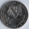 Монета 500 динаров. 1993 год, Босния и Герцеговина. Тиранозавр рекс.