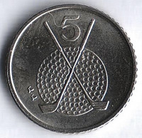 Монета 5 пенсов. 1994(AA) год, Остров Мэн.