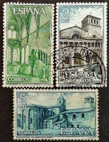 Набор почтовых марок (3 шт.). "Монастырь Санта-Мария-де-Уэрта". 1964 год, Испания.